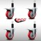 Service Caster 4'' SS Red Poly Swivel 1-1/4'' Expanding Stem Caster Set Total Lock Brake, 4PK SCC-SSEXTTL20S414-PPUB-RED-114-4 - alternate 4